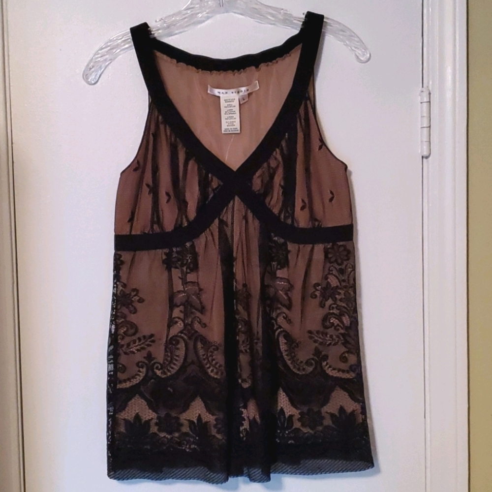 Max Studio Black Lace Tank